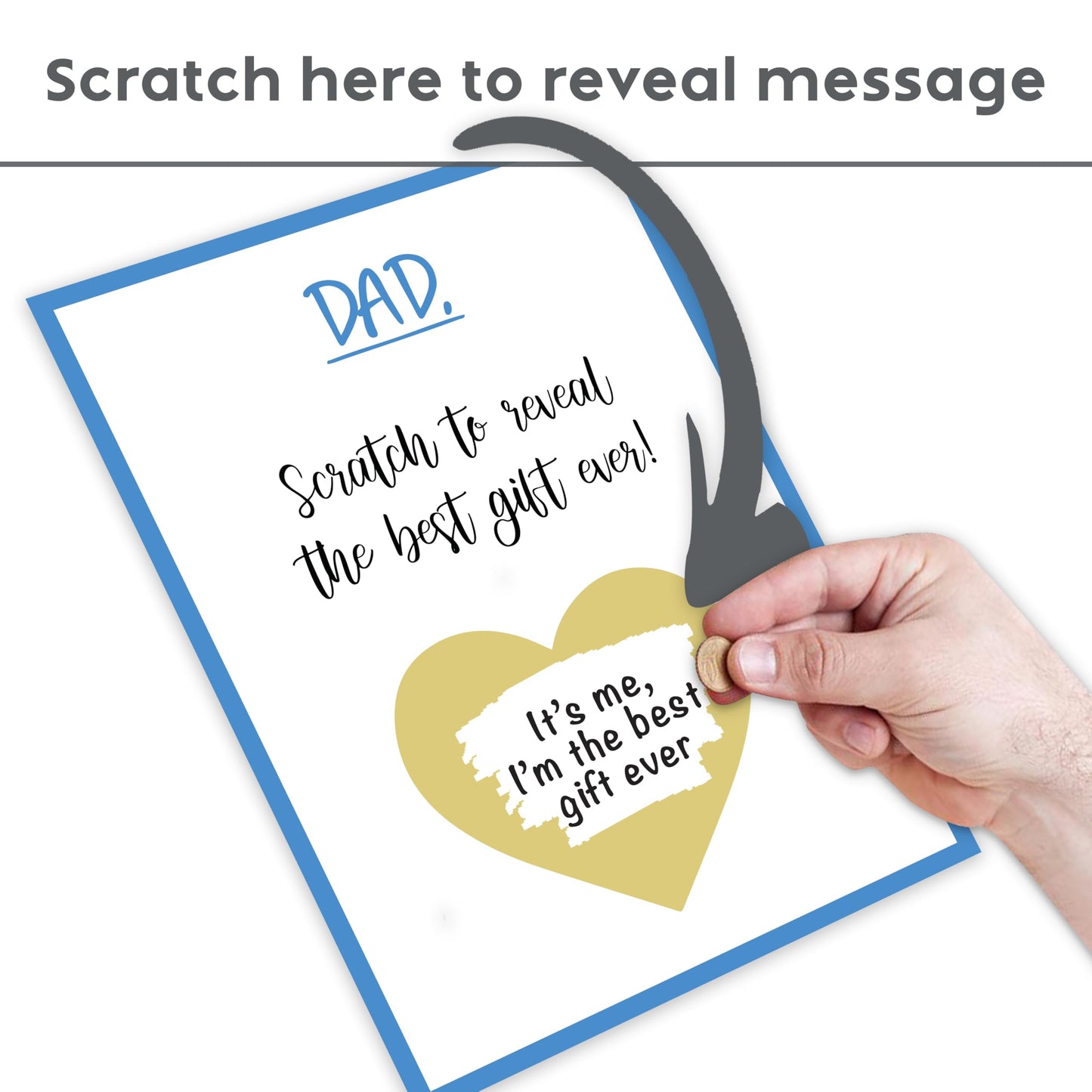 Funny Fathers Day Card from Son or Daughter – Scratch to Reveal a Hidden Message – Humorous Fathers Day Scratch Card – 18x13cm – Made in the UK