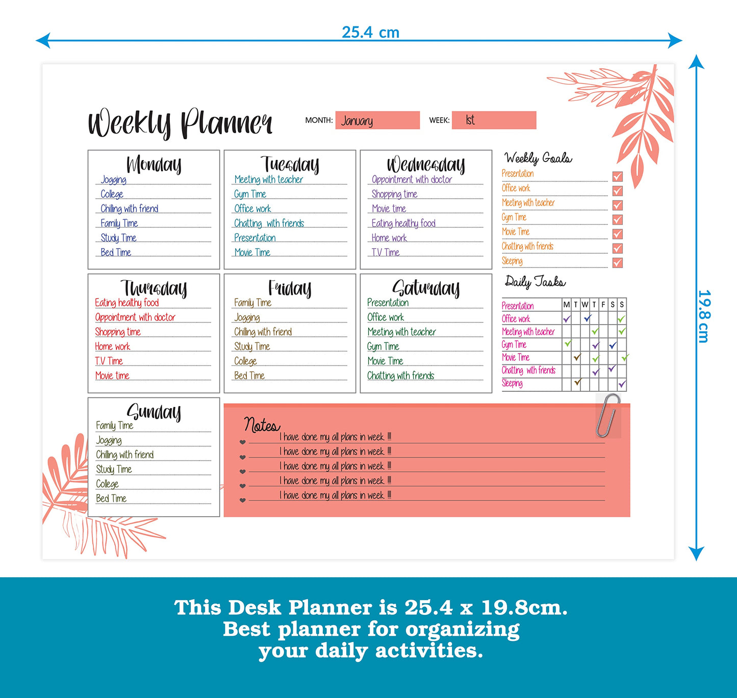 Giftinghouse Weekly Planner Notepad | 52 Luxury Sheets | Daily Planner | To do List Notepads | Weekly Meal Planner | Desk pad for Teachers, Students, Business Appointments.