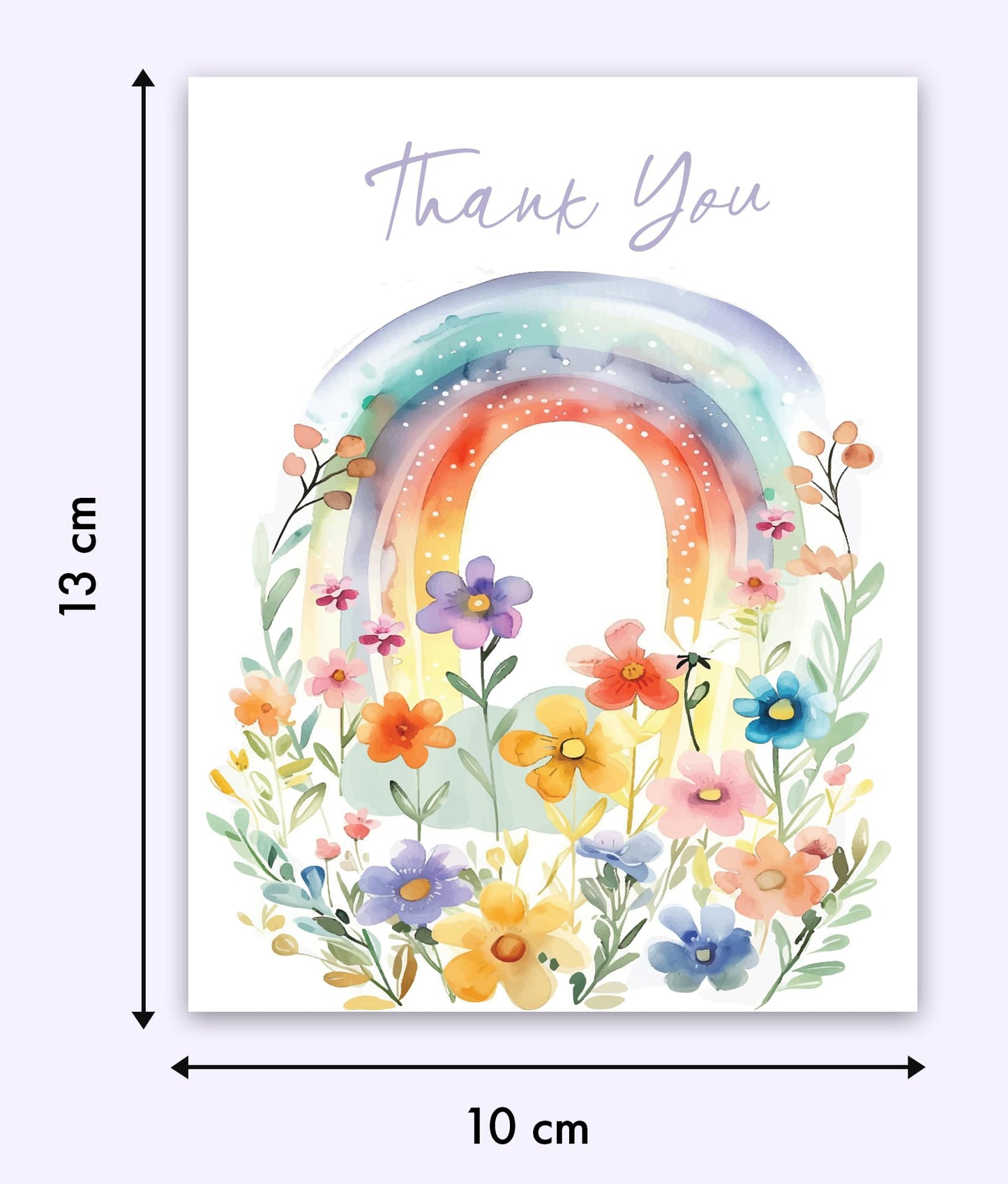 Giftinghouse Thank You Card With Envelope, Rainbow Flower Design Teacher Thank You Card - Blank Inside Greeting Card For Wedding, Teachers, Kids & Christmas - Eco-friendly.