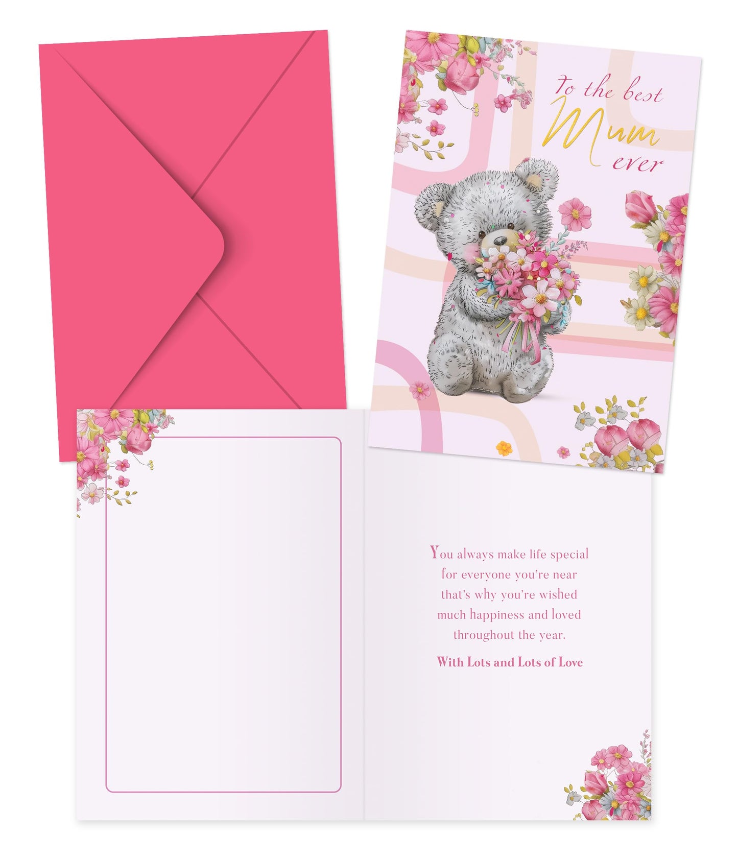 Giftinghouse A5 Foiled Mum Birthday Card with Envelope - Mothers Day Card - Luxury Mothers Day Cards for Mum from Daughter and Son - Made in UK