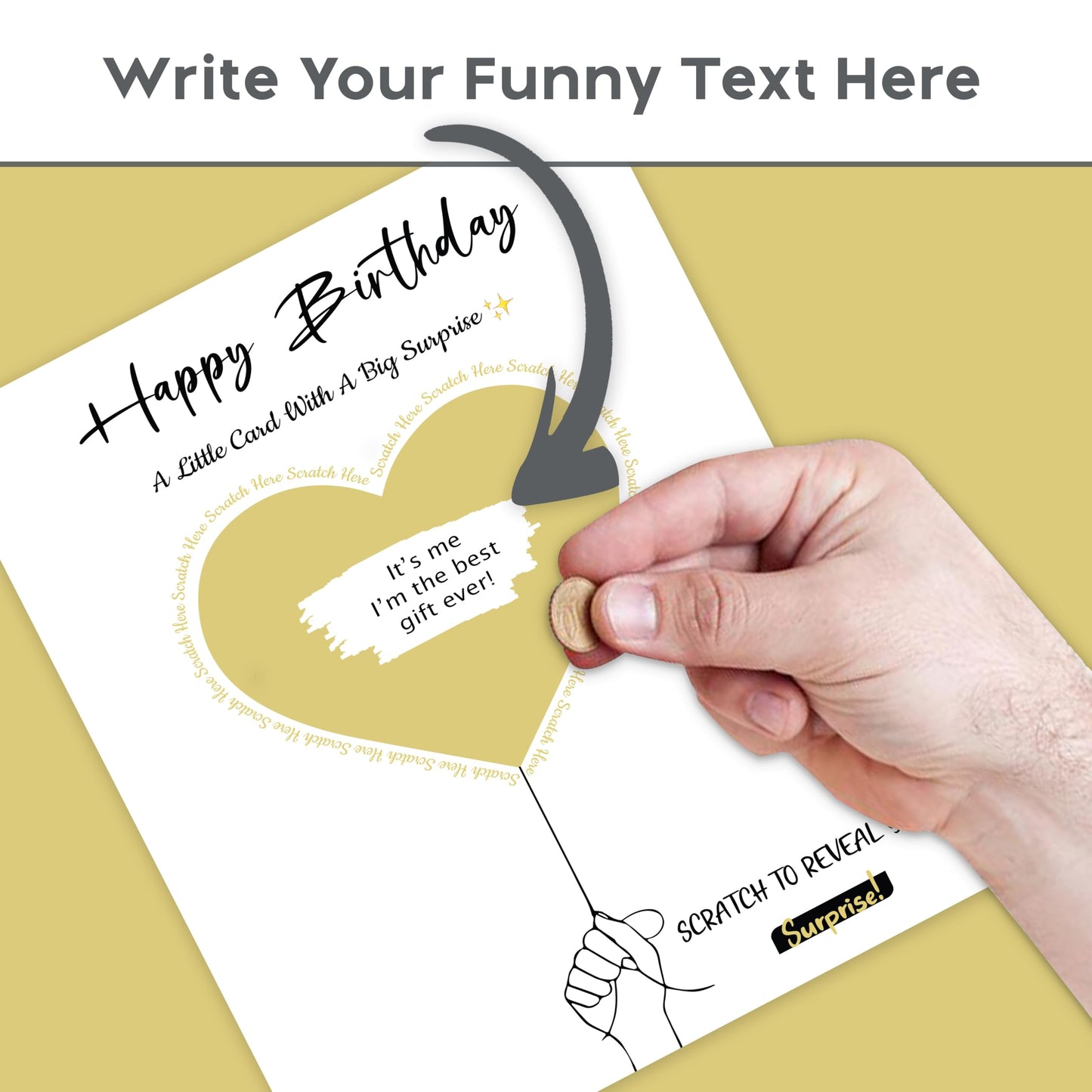 Happy Birthday Scratch Card Reveal | Personalised Scratchable Card with Scratch-off Sticker to Unveil a Surprise Gift | Birthday Scratch Card Gift Reveal | Funny Greeting Card - Made in the UK