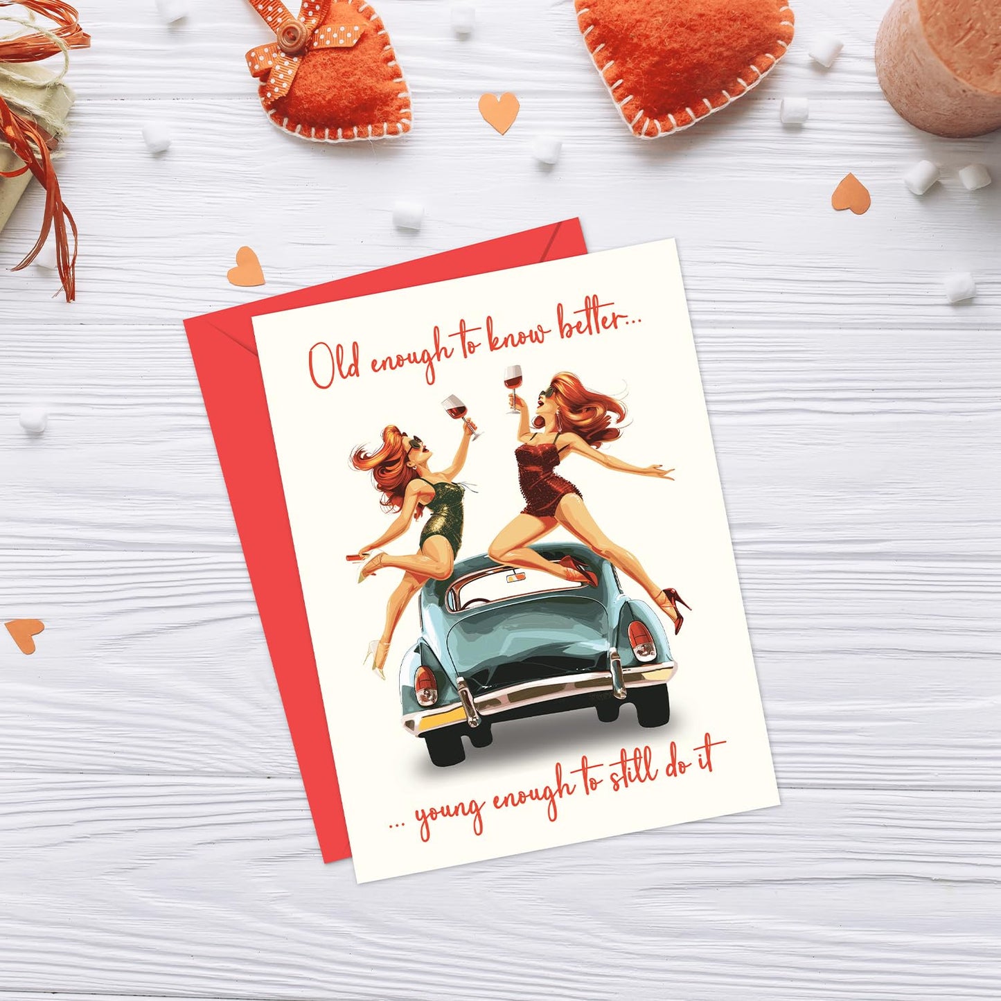 Funny Birthday Cards for Women with envelope - Old Enough to Know Better, Hilarious Female Birthday Card for her, Eco-Friendly Ladies Birthday Card for Any Occasion - Blank inside - Made in UK