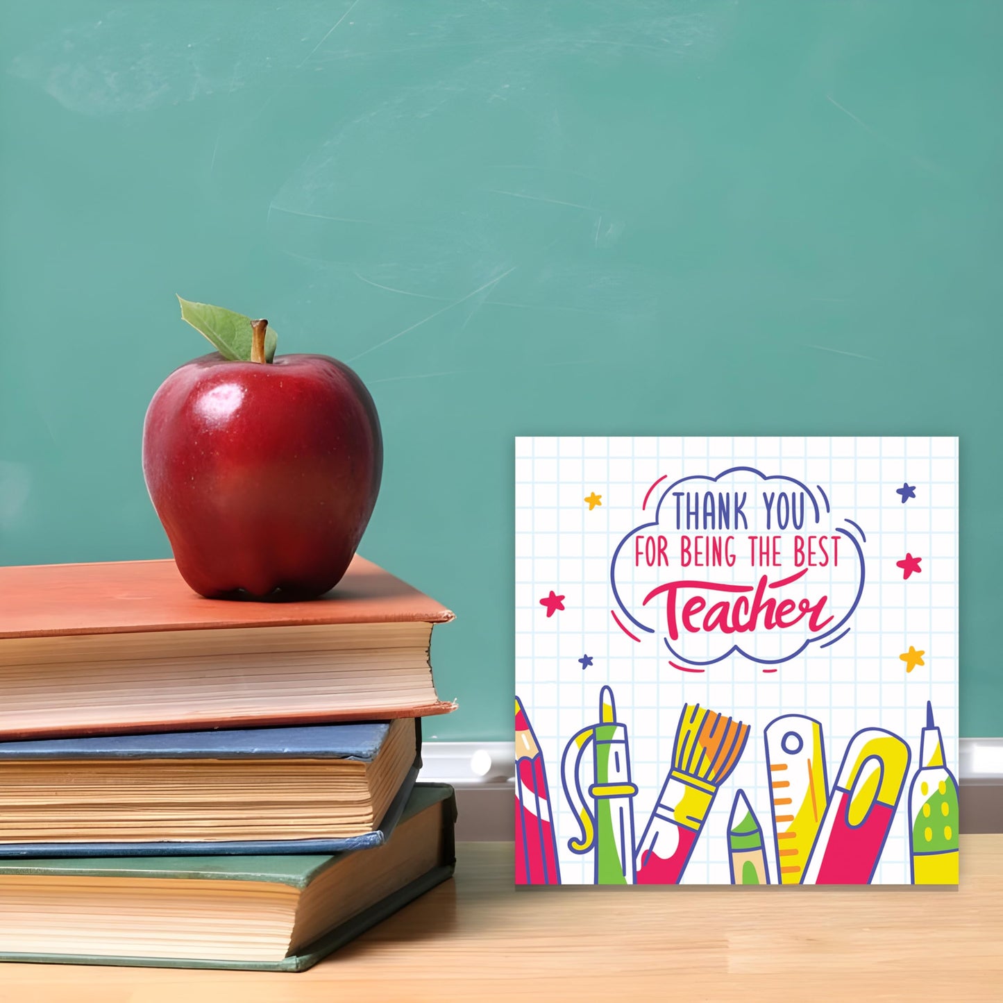 Giftinghouse 6 Thank You Teacher Cards Multipack with Envelopes - Greeting cards for Women Men Ecofriendly cards Printed and Packed in UK