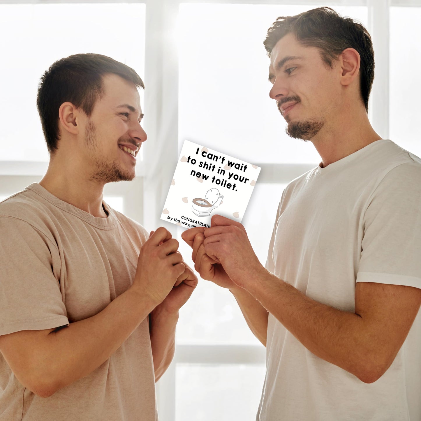 New Home Card Funny – I Can't Wait To Shit In Your New Toilet – 15x15cm – New Home Gifts – With a Kind Message Inside – Made in the UK
