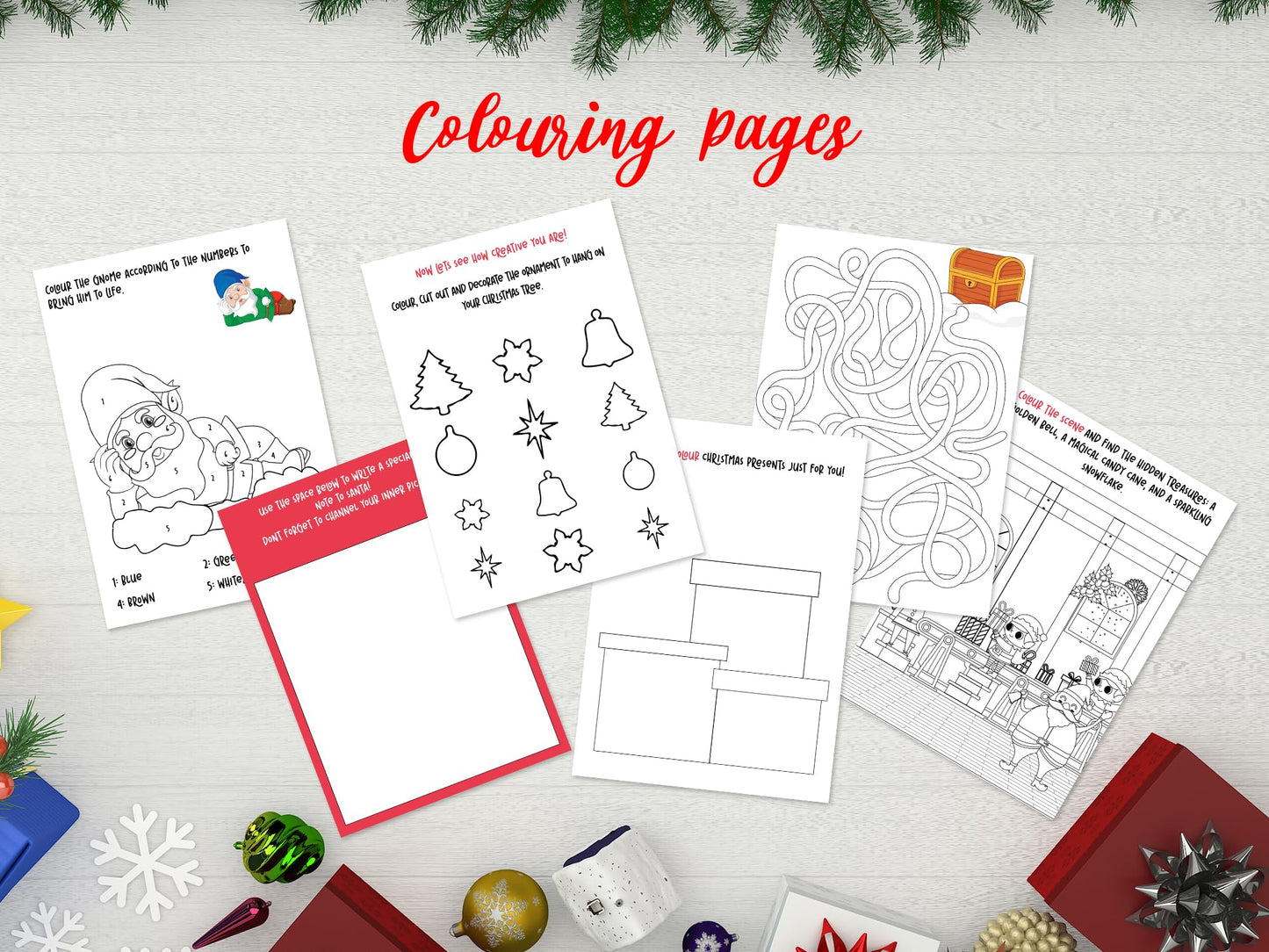 Christmas Activity Book for Kids with Fun Colouring Pages - A Children’s Christmas Activity Colouring Book with Fun Mazes, Puzzles, Cookie Decorating, Games, Colouring Pages and Santa’s Special Notes