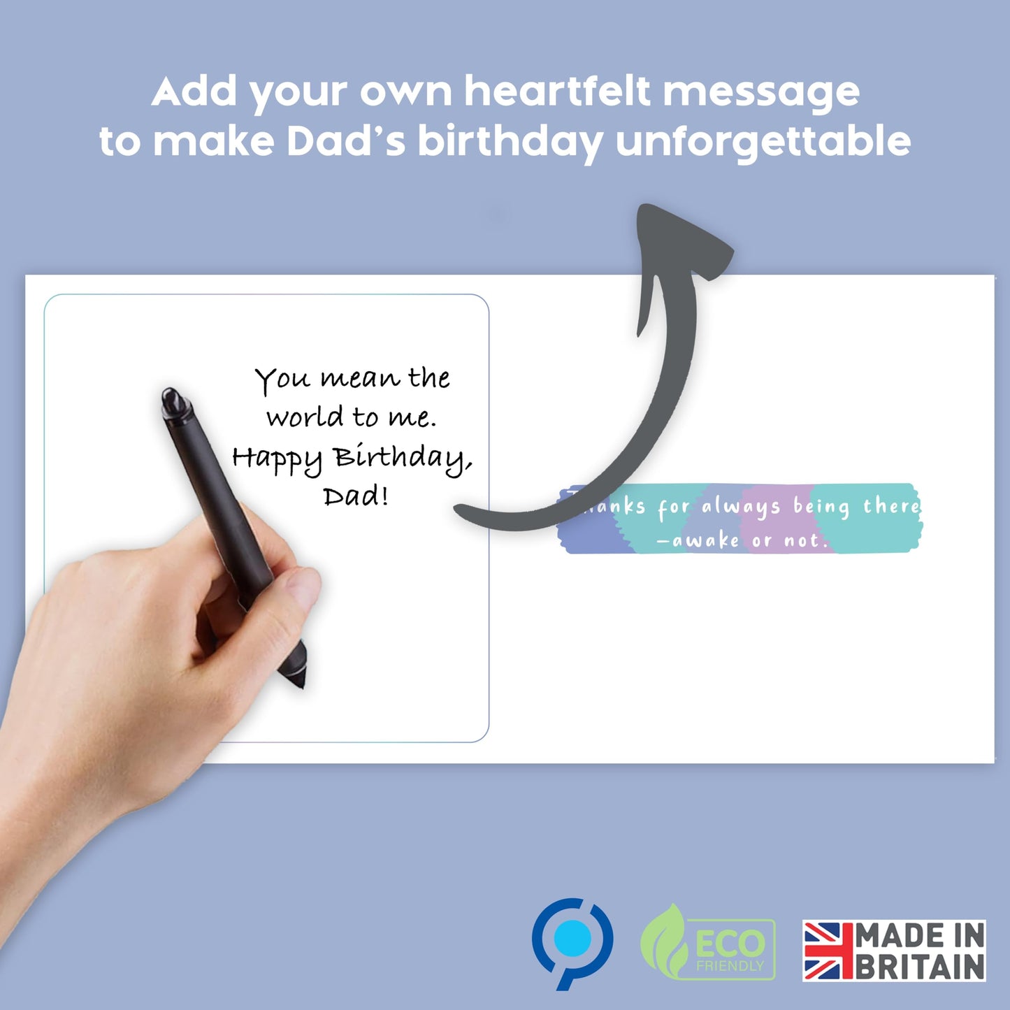 Funny Fathers Day Card for Dad from Daughter or Son - Dads Don’t Nap card - 15x15cm Size with Inside Message – Made in the UK. - Dad Birthday Card Funny.