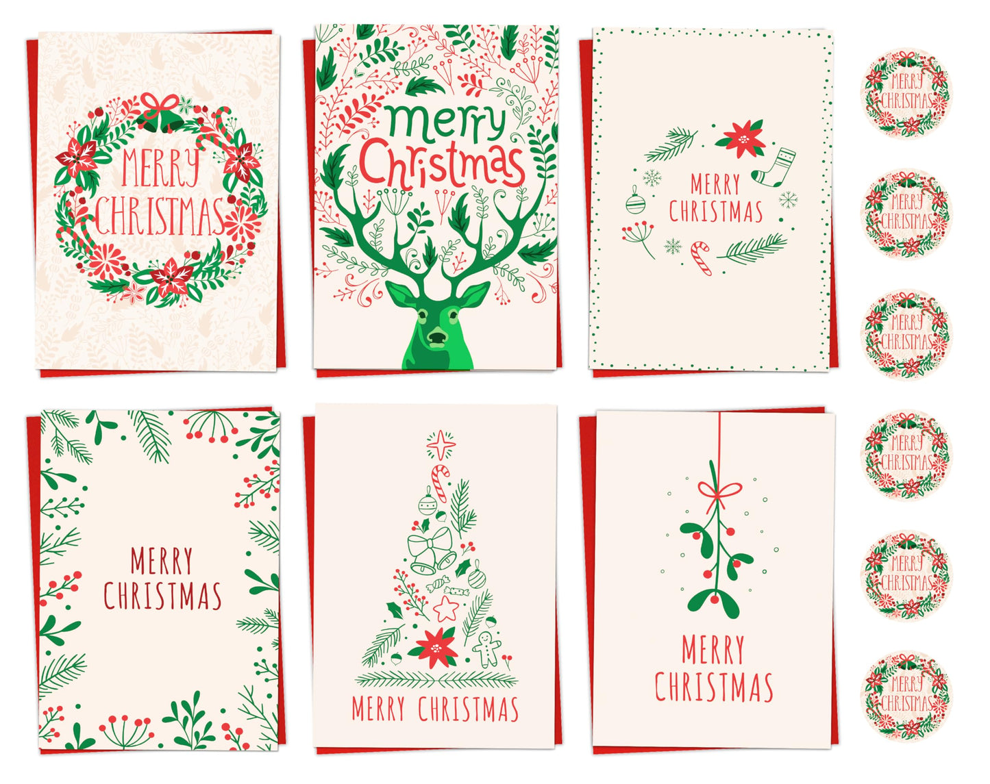 Giftinghouse Charity Christmas Cards Pack of 12 Multipack Xmas Cards Vintage 2024 for Family, Friends, Granddaughter and Childrens with Red envelopes | Seasonal Greetings for sale.