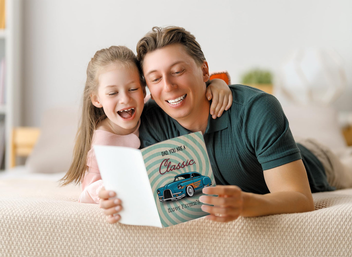 Giftinghouse Father's Day Card with Keyring and Luxury Wax Seal, Happy Fathers Day Card From Son, Daughter - Gift For Dad You're A Classic, Greeting Card from Kids - Made in UK