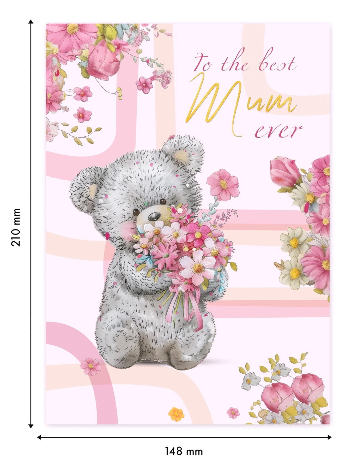 Giftinghouse A5 Foiled Mum Birthday Card with Envelope - Mothers Day Card - Luxury Mothers Day Cards for Mum from Daughter and Son - Made in UK