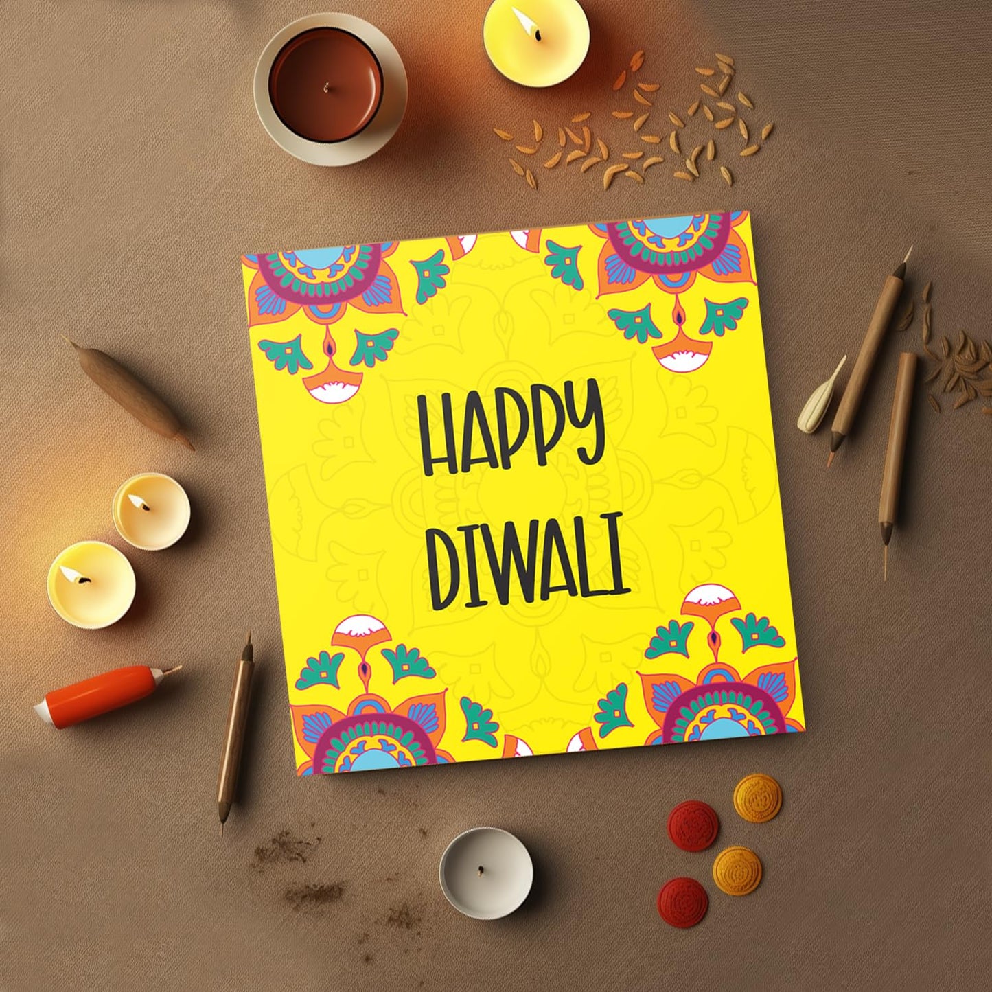 Giftinghouse Premium Diwali Cards 8/16 Multipack with Envelopes - Happy Diwali Cards ā Eco-friendly Greeting Cards with Red Envelopes for decorations, family, friends