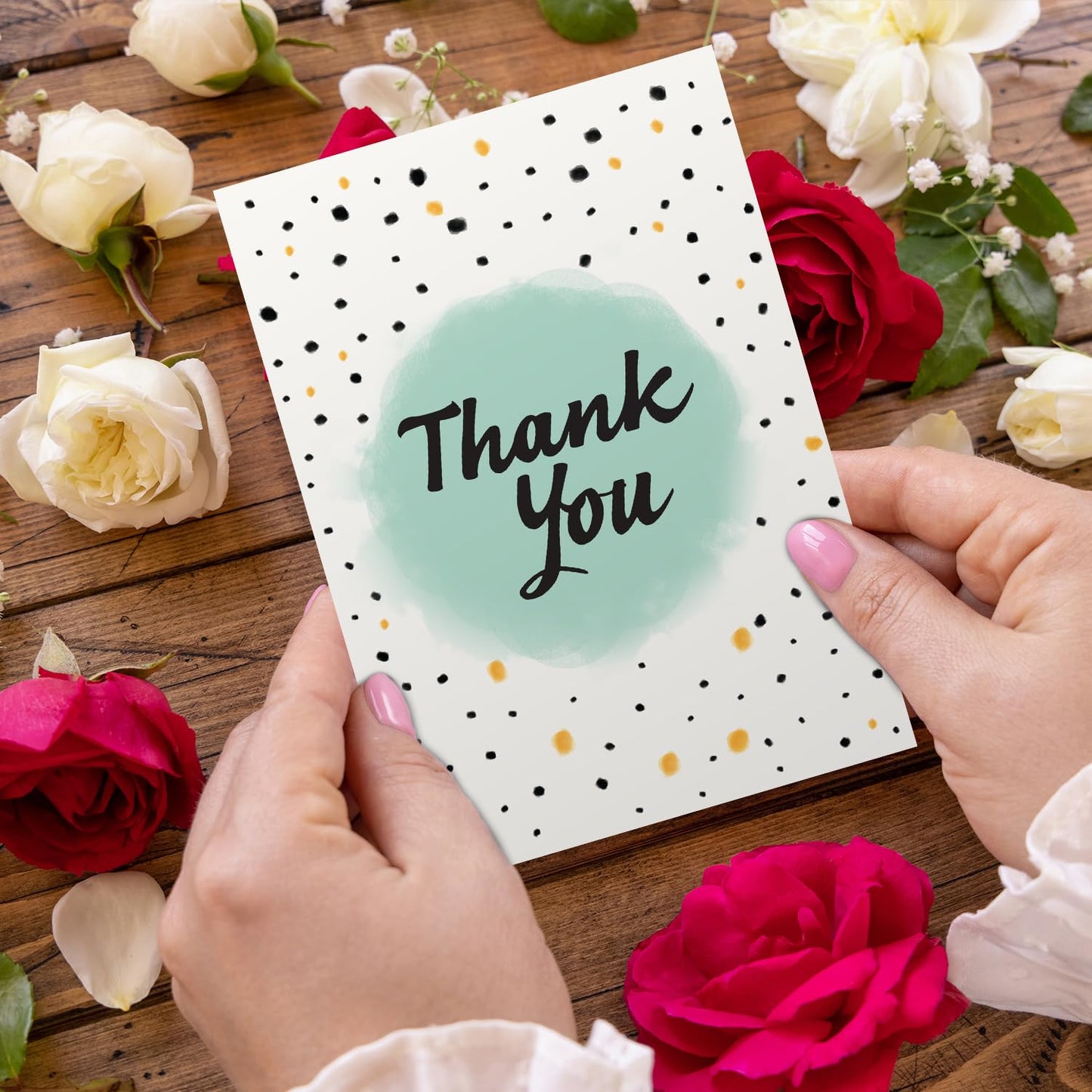 10 Thank You Cards Multipack with Envelopes - Greeting Cards for Teachers, kids - Fully recyclable and Eco-friendly cards - 300 GSM - Made in UK.