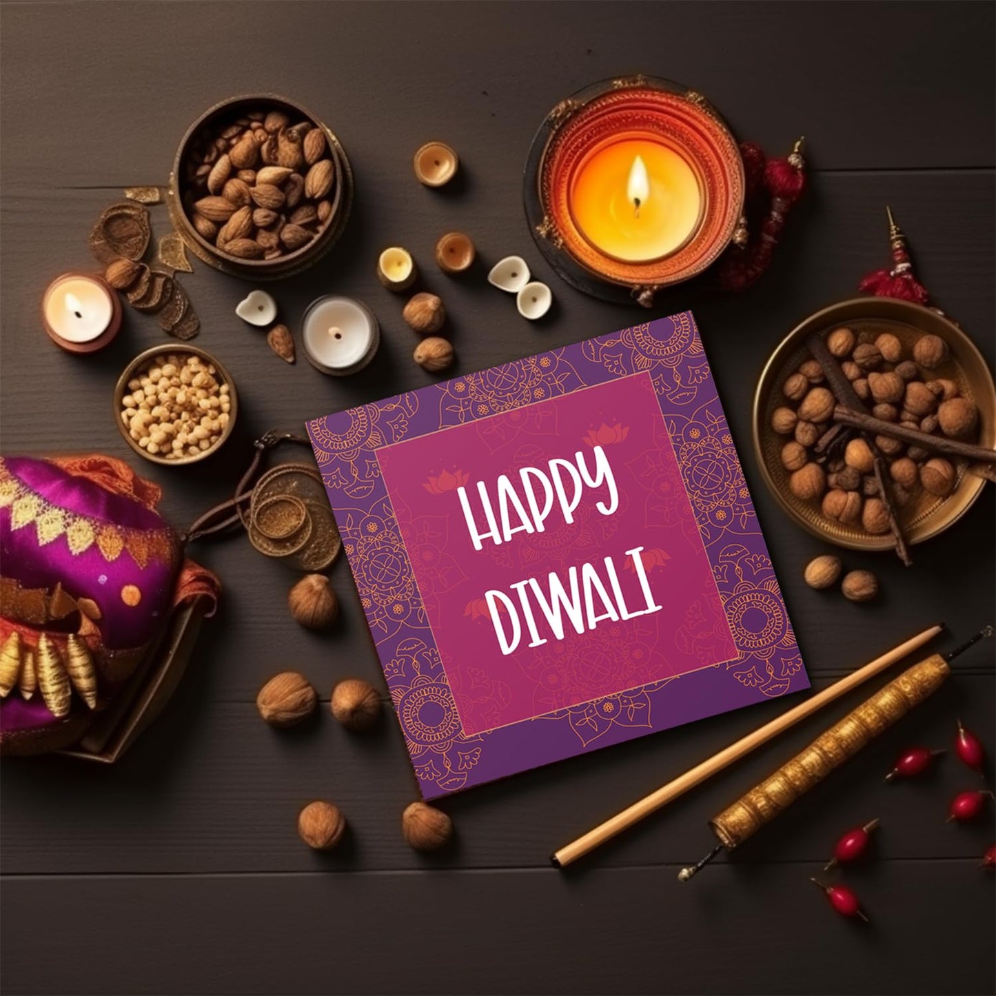 Giftinghouse Premium Diwali Cards 8/16 Multipack with Envelopes - Happy Diwali Cards ā Eco-friendly Greeting Cards with Red Envelopes for decorations, family, friends