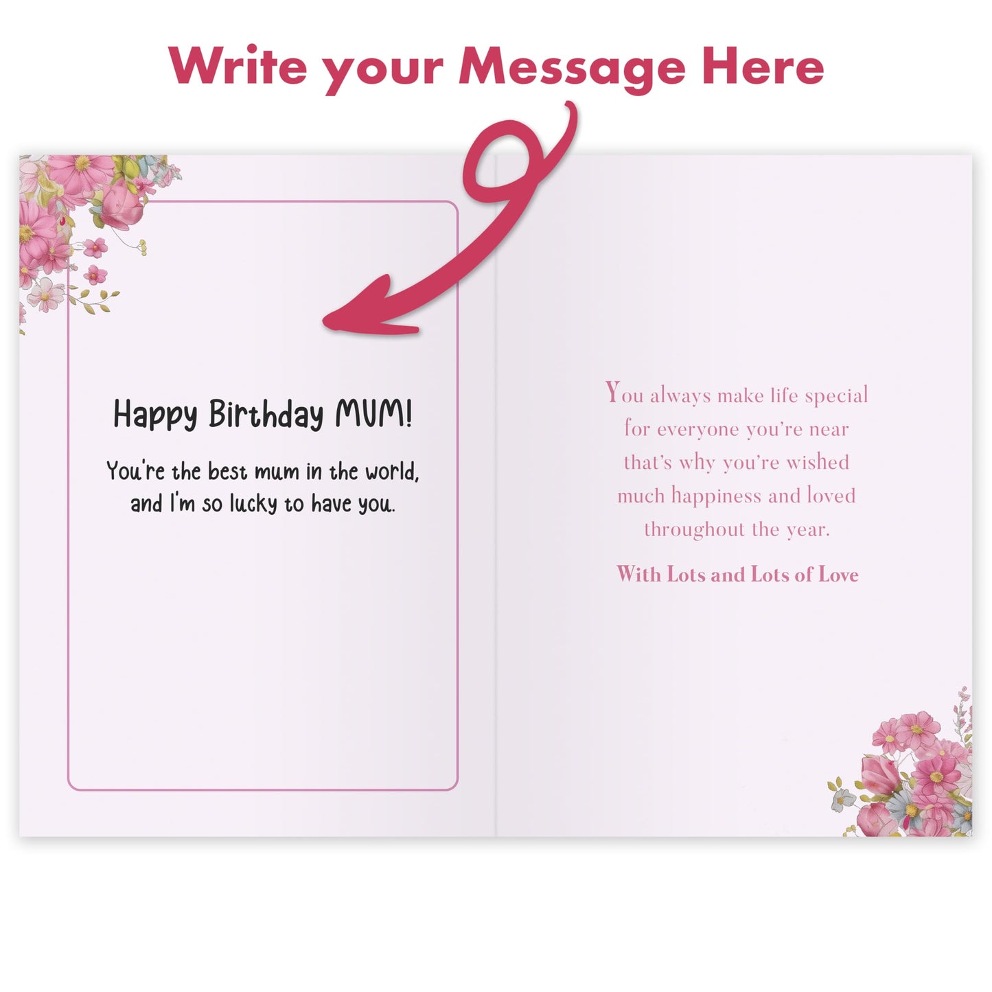 Giftinghouse A5 Foiled Mum Birthday Card with Envelope - Mothers Day Card - Luxury Mothers Day Cards for Mum from Daughter and Son - Made in UK