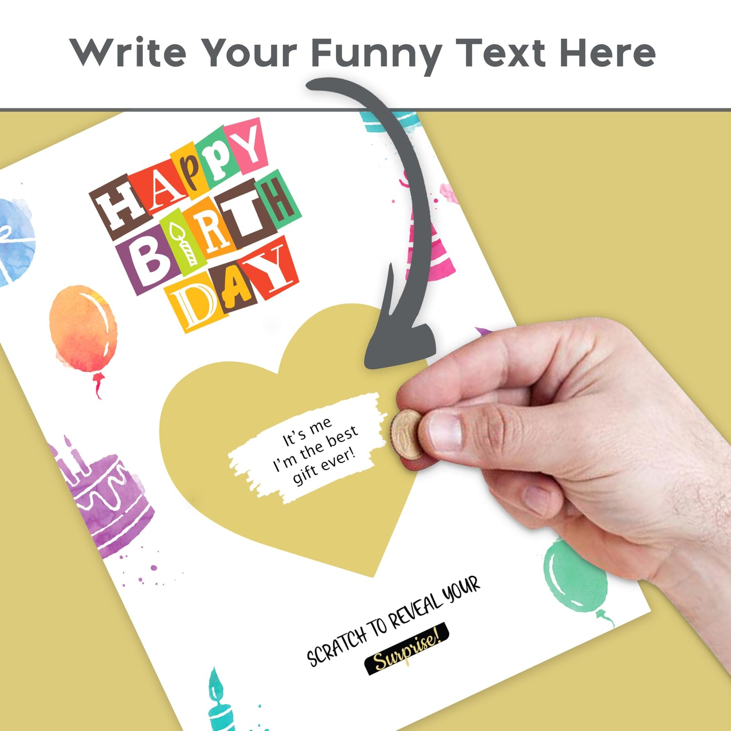 Happy Birthday Scratch Card Reveal | Personalised Scratchable Card with Scratch-off Sticker to Unveil a Surprise Gift | Birthday Scratch Card Gift Reveal | Funny Greeting Card - Made in the UK
