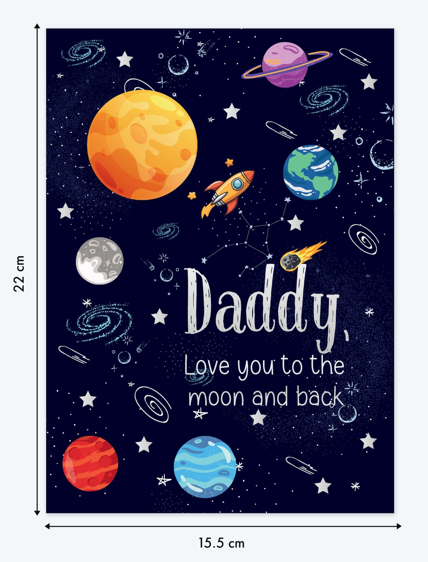 Giftinghouse Father's Day Card with Envelope, Happy Fathers Day Card From Son, Daughter - Dad Birthday Card, Blank Inside Happy Fathers Day Card Daddy from Kids - Made in UK