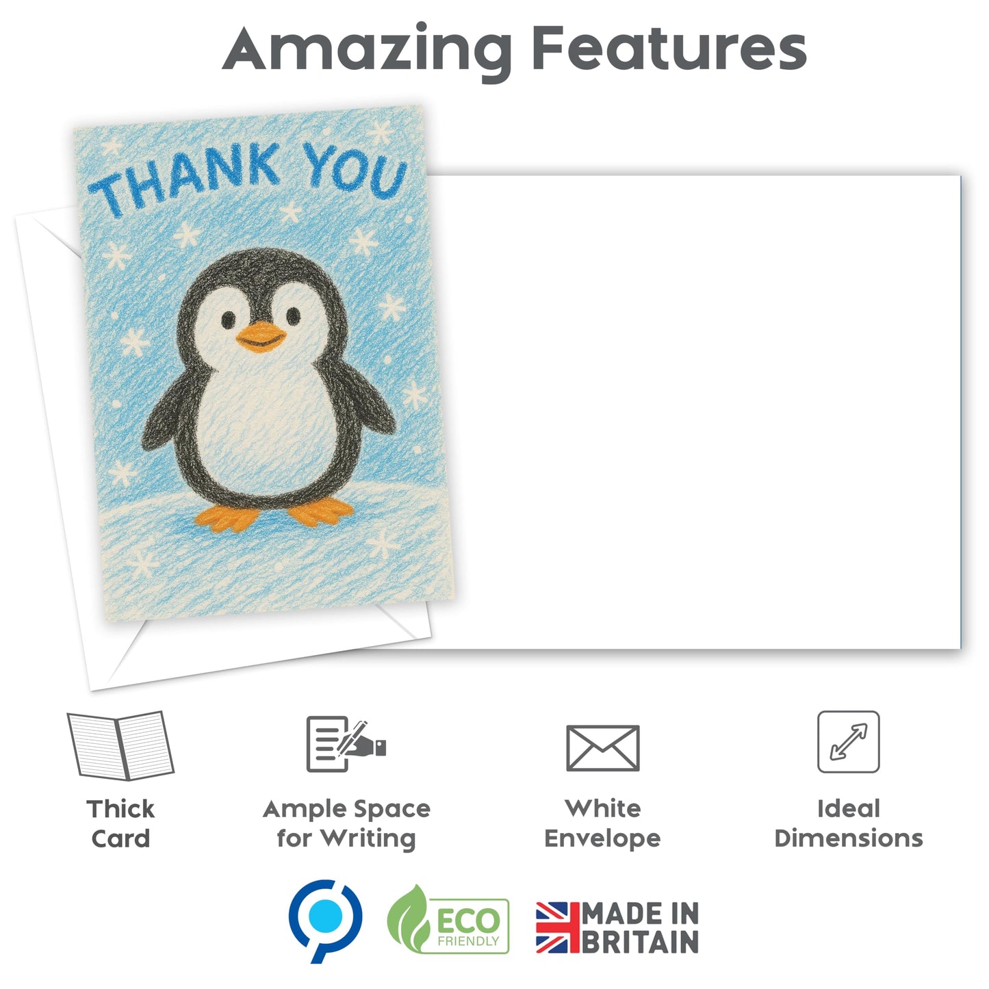 12 Thank You Teacher Cards Multipack – Cute Animal Designs – Kids Thank You Cards for Teachers, Weddings & More – Eco-Friendly – Made in UK