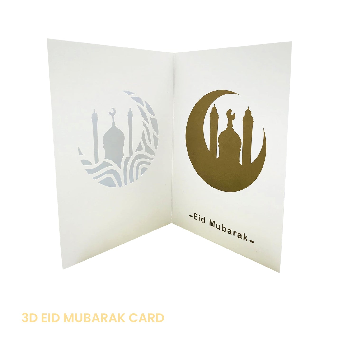 Premium 3D Eid Mubarak Cards Multipack with Golden Envelopes - Pack of 6/12 ā 3D Design Eid Cards Multipack - Happy Eid Mubarak Card for kids and Family, Eco Friendly Greetings Cards