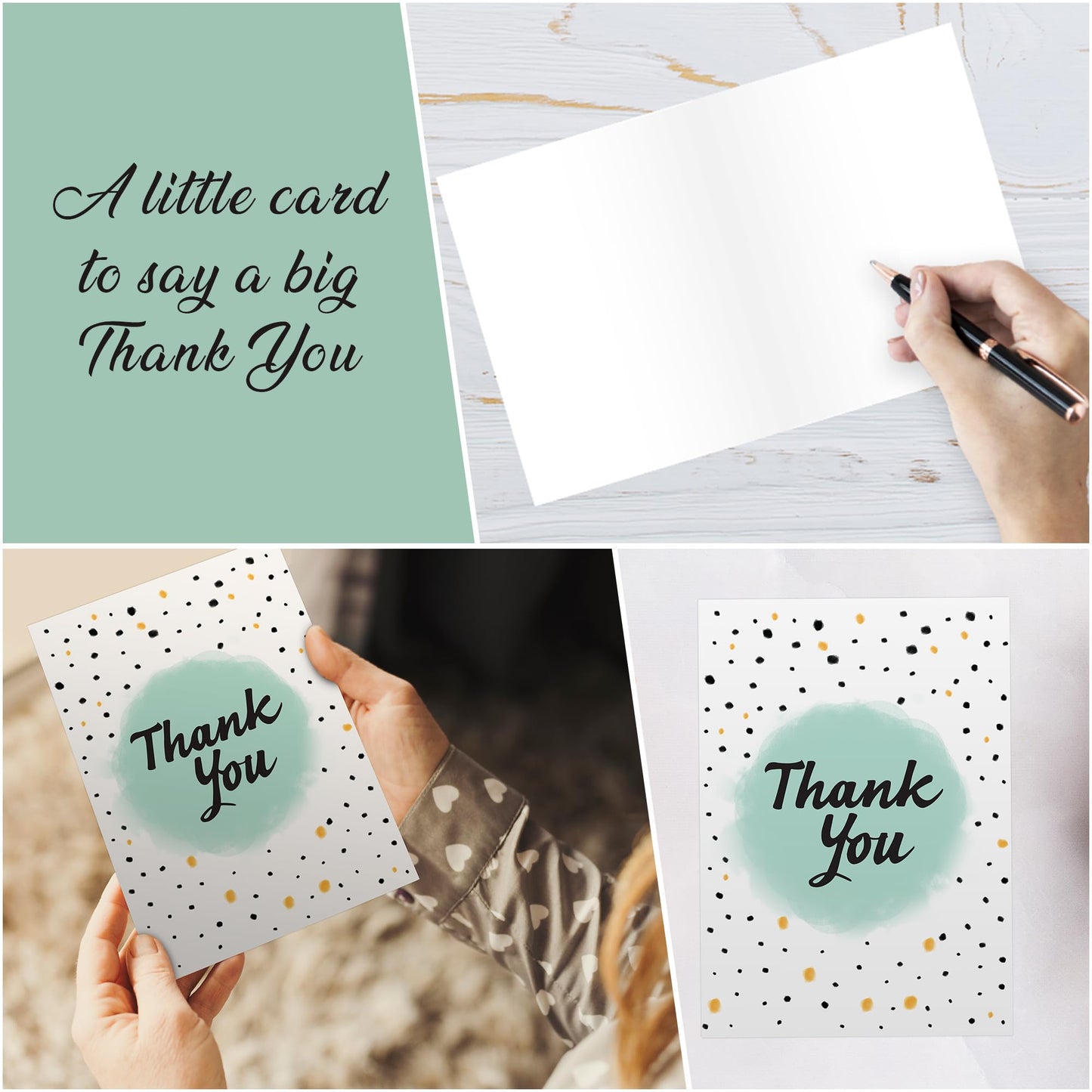 10 Thank You Cards Multipack with Envelopes - Greeting Cards for Teachers, kids - Fully recyclable and Eco-friendly cards - 300 GSM - Made in UK.