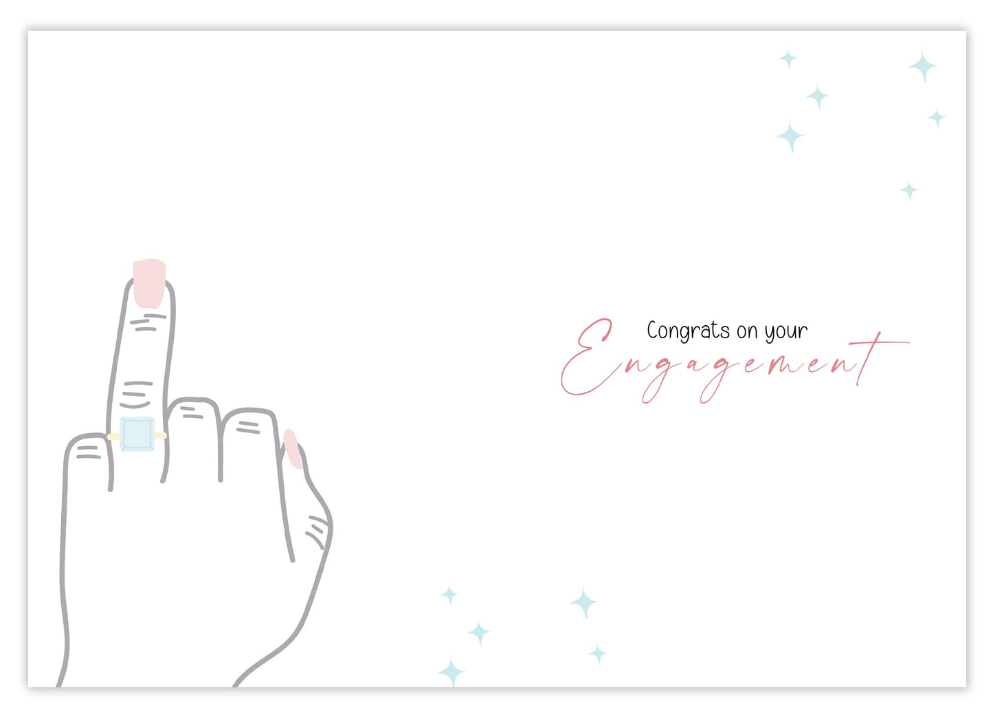 Engagement Card for Couple with Envelope - Congratulations Engagement Card for Him, Her, Friend - Made in the UK