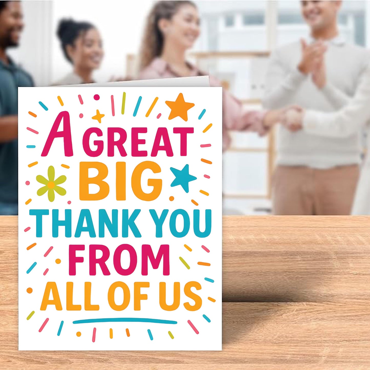 Large A4 Thank You Card – 29 x 21 cm – Bright & Colourful ‘A Great Big Thank You From All of Us’ – Group Appreciation Teacher thank you card, Coaches, Mentors, Colleagues, Office, Boss, Retirement