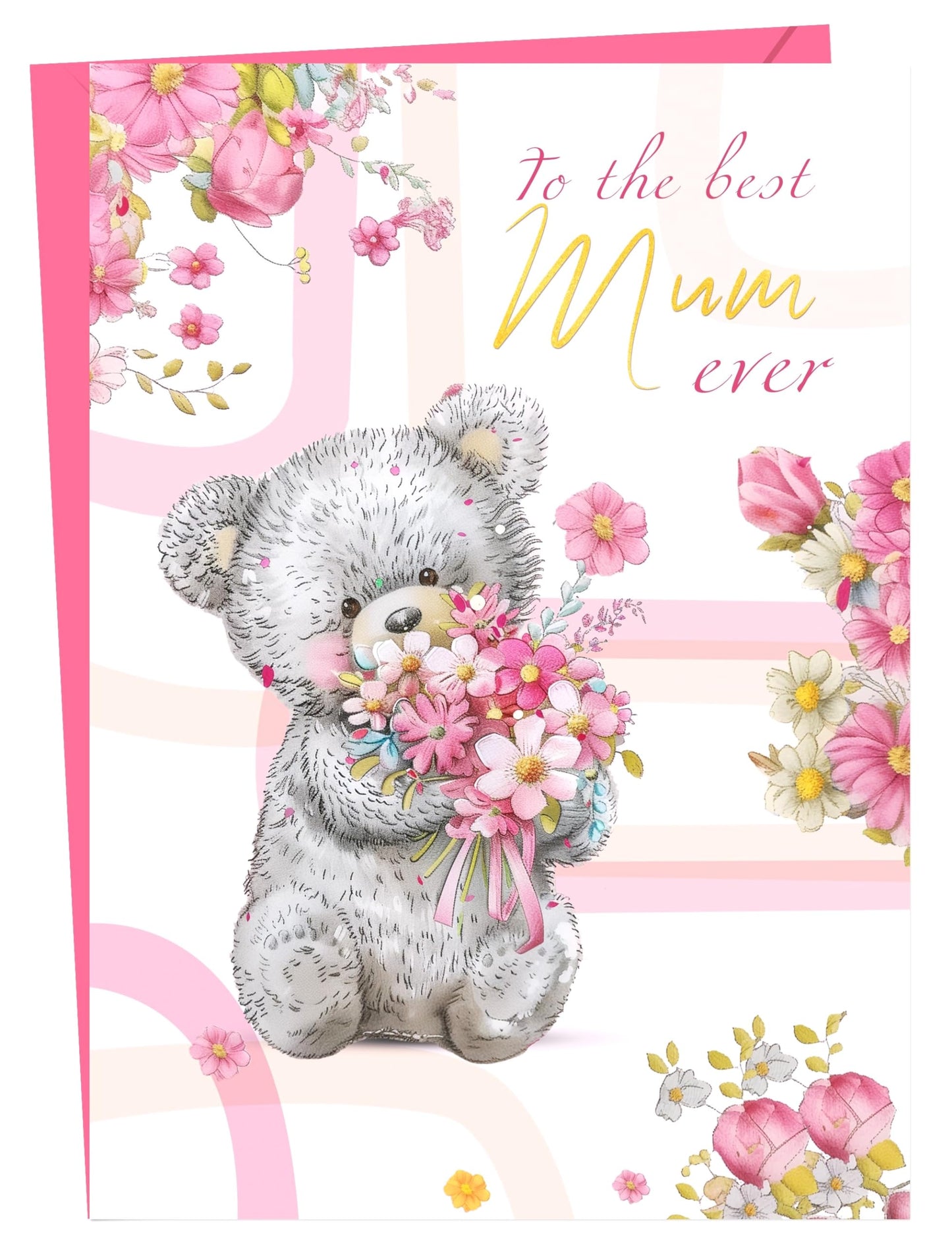 Giftinghouse A5 Foiled Mum Birthday Card with Envelope - Mothers Day Card - Luxury Mothers Day Cards for Mum from Daughter and Son - Made in UK