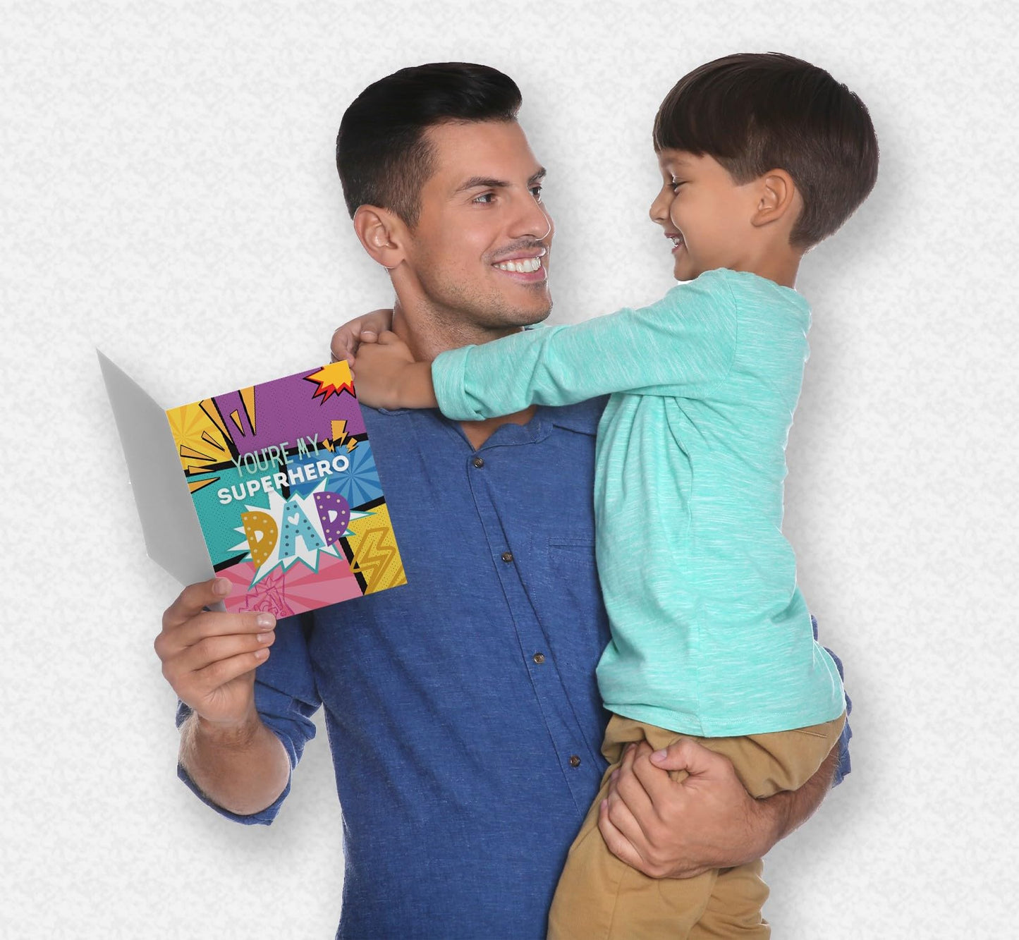 Giftinghouse Father's Day Card with Envelope, Happy Fathers Day Card From Son, Daughter - You're My Super Hero - Made in the UK
