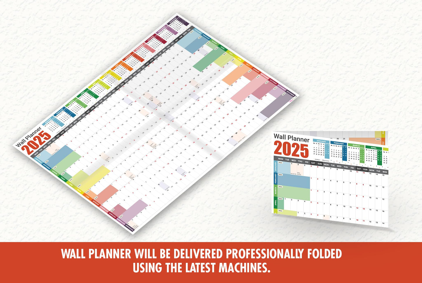 Giftinghouse 2025 Wall Planner A1 Laminated - Full Year Wall Planner 2025 UK - Wall Calendar 2025 with mount stickers for academic, office, home and school by (59.4 x 84.1 cm) - A1 size.