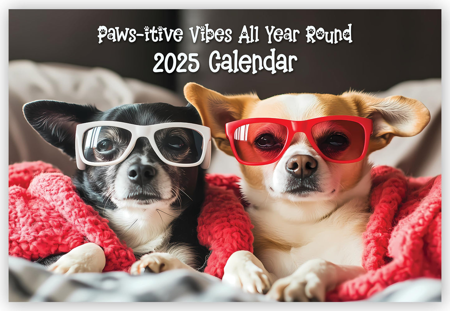 Wall Calendar 2025 UK - A4 Dog 2025 Calendar, Month-to-View (Jan 2025 - Dec 2025) - Eco-Friendly, A3 When Open, Made in the UK