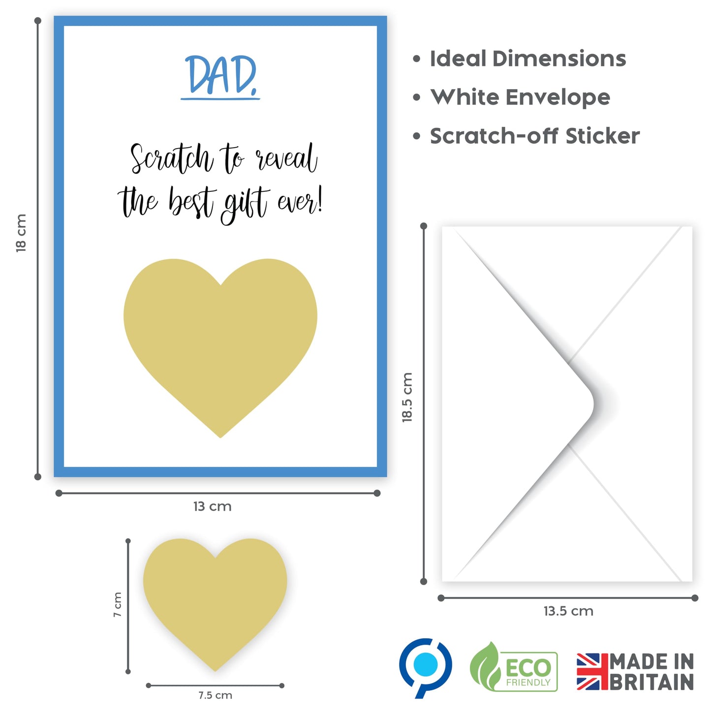Funny Fathers Day Card from Son or Daughter – Scratch to Reveal a Hidden Message – Humorous Fathers Day Scratch Card – 18x13cm – Made in the UK