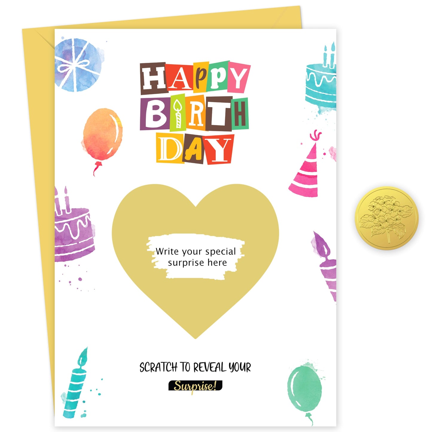 Happy Birthday Scratch Card Reveal | Personalised Scratchable Card with Scratch-off Sticker to Unveil a Surprise Gift | Birthday Scratch Card Gift Reveal | Funny Greeting Card - Made in the UK