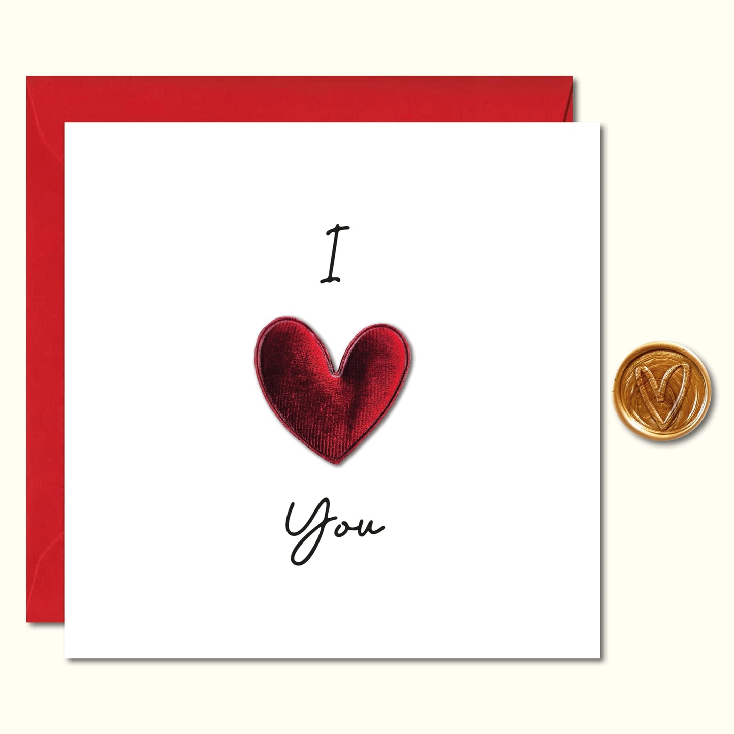 Giftinghouse 3d Valentines Card with Luxury Wax Seal and Envelope - Valentine's Day Cards for husband, wife, him, girlfriend, boyfriend - Anniversary card I love you - Eco-friendly