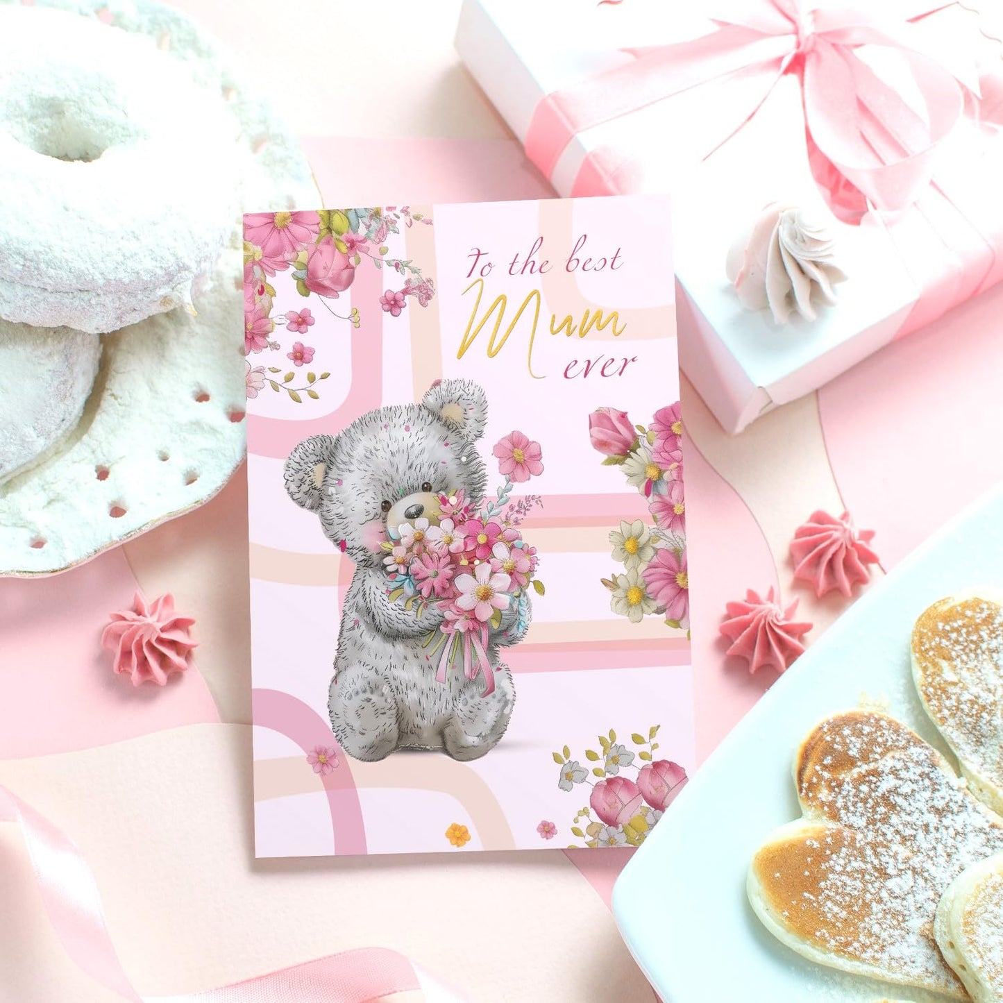 Giftinghouse A5 Foiled Mum Birthday Card with Envelope - Mothers Day Card - Luxury Mothers Day Cards for Mum from Daughter and Son - Made in UK