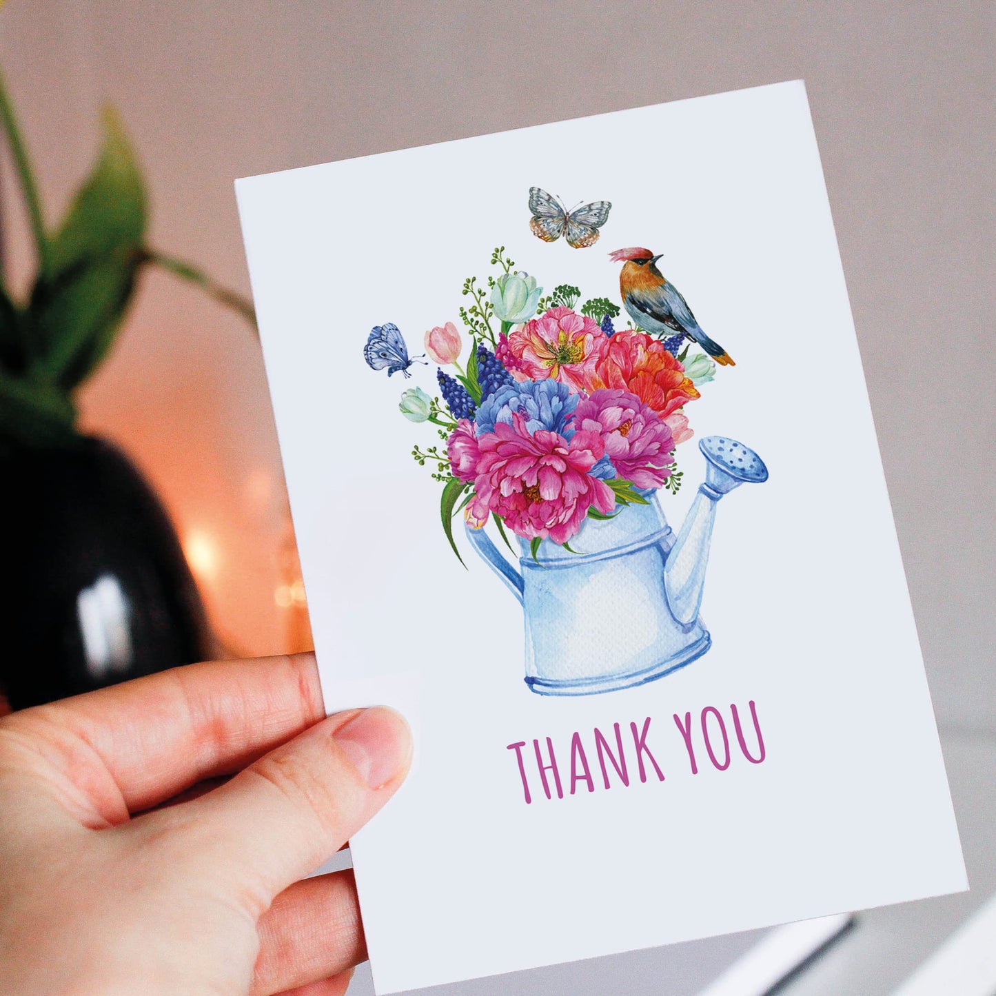 Giftinghouse Thank You Cards Multipack with Envelopes 12/24/48 Packs – Floral Design with Kraft Envelopes - Greeting cards for small business, wedding, kids Fully recyclable.