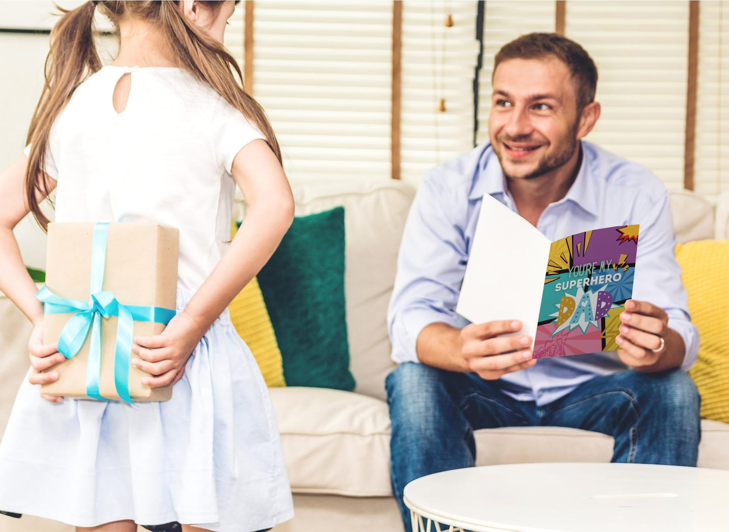 Giftinghouse Father's Day Card with Envelope, Happy Fathers Day Card From Son, Daughter - You're My Super Hero - Made in the UK