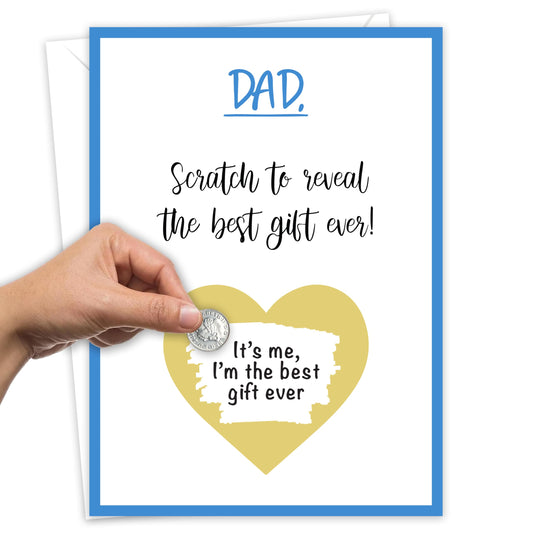 Funny Fathers Day Card from Son or Daughter – Scratch to Reveal a Hidden Message – Humorous Fathers Day Scratch Card – 18x13cm – Made in the UK