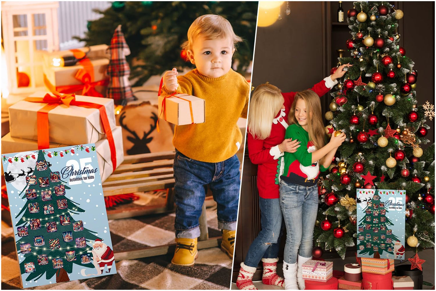 25 Fun Christmas Activities for Kids - A2 Size Christmas Scratch Off Poster for Kids - Perfect Christmas Eve Activities to Do with Kids - Christmas Gifts for Kids, Boys and Girls - Made in The UK