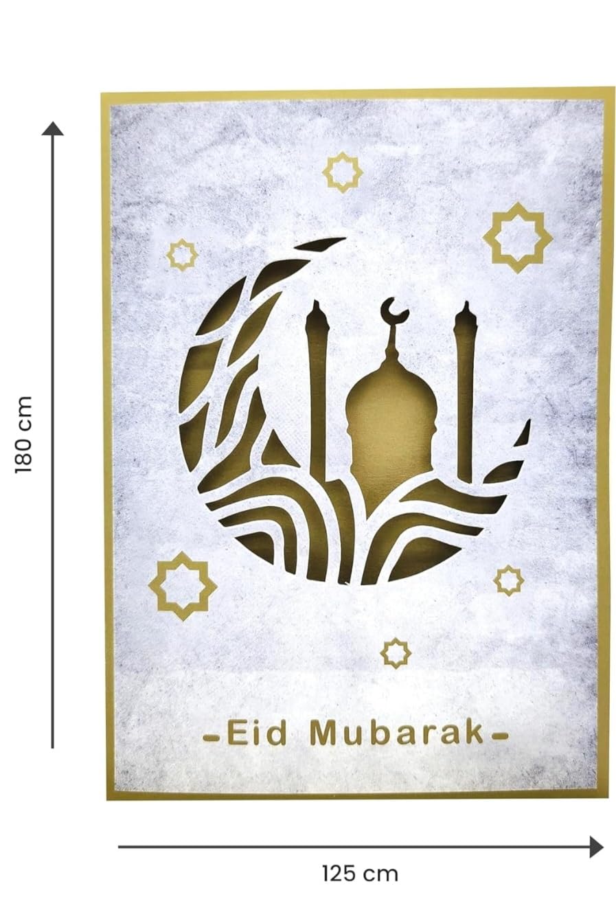 Giftinghouse Eid Cards Multipack of 6/12 with envelopes - greetings cards - Eco Friendly happy Eid card for kids and Family (Golden design, 6 cards)