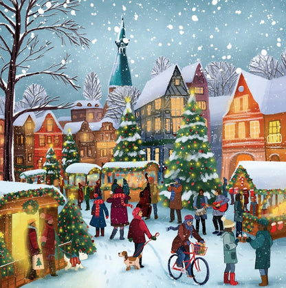 Giftinghouse Charity Christmas Cards 2024 Pack of 12 | Multipack Xmas Cards for Granddaughter, Family, Friends and Childrens with Red envelopes - Made in UK