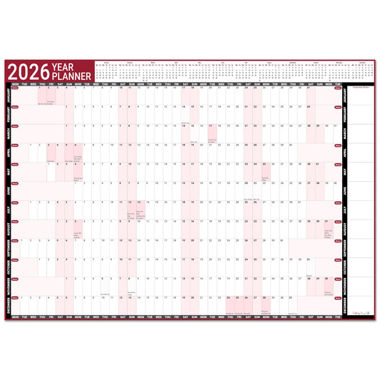 2025 Wall Planner A1 Laminated - Full Year Wall Planner 2025 UK - Wall Calendar 2025 with mount stickers for academic, office, home and school by (59.4 x 84.1 cm) - A1 size.