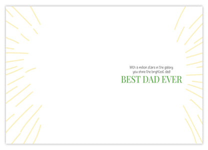 Father's Day Card with Envelope - Happy Fathers Day Card From Son, Daughter with a Heartfelt Message: 'You're Out of this World' - Made in UK