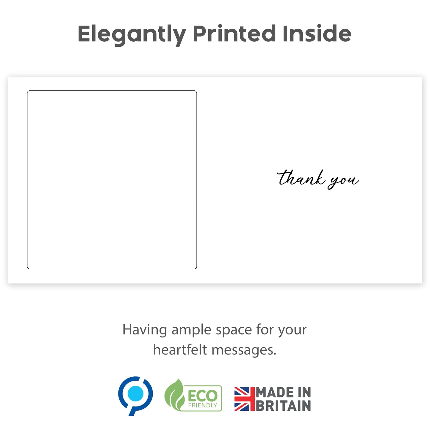 5 Thank You Cards with Embossed Gold Foil Stickers and Kraft Envelopes – A Little Card To Say Big Thank You - Made in the UK