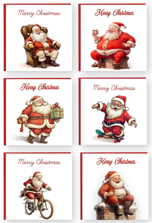Giftinghouse Christmas Cards 2023 Pack of 12/24/48 | Multipack Xmas Funny Santa Cards for Family, Friends, Granddaughter and Childrens | Eco-friendly seasonal Greeting cards for sale.