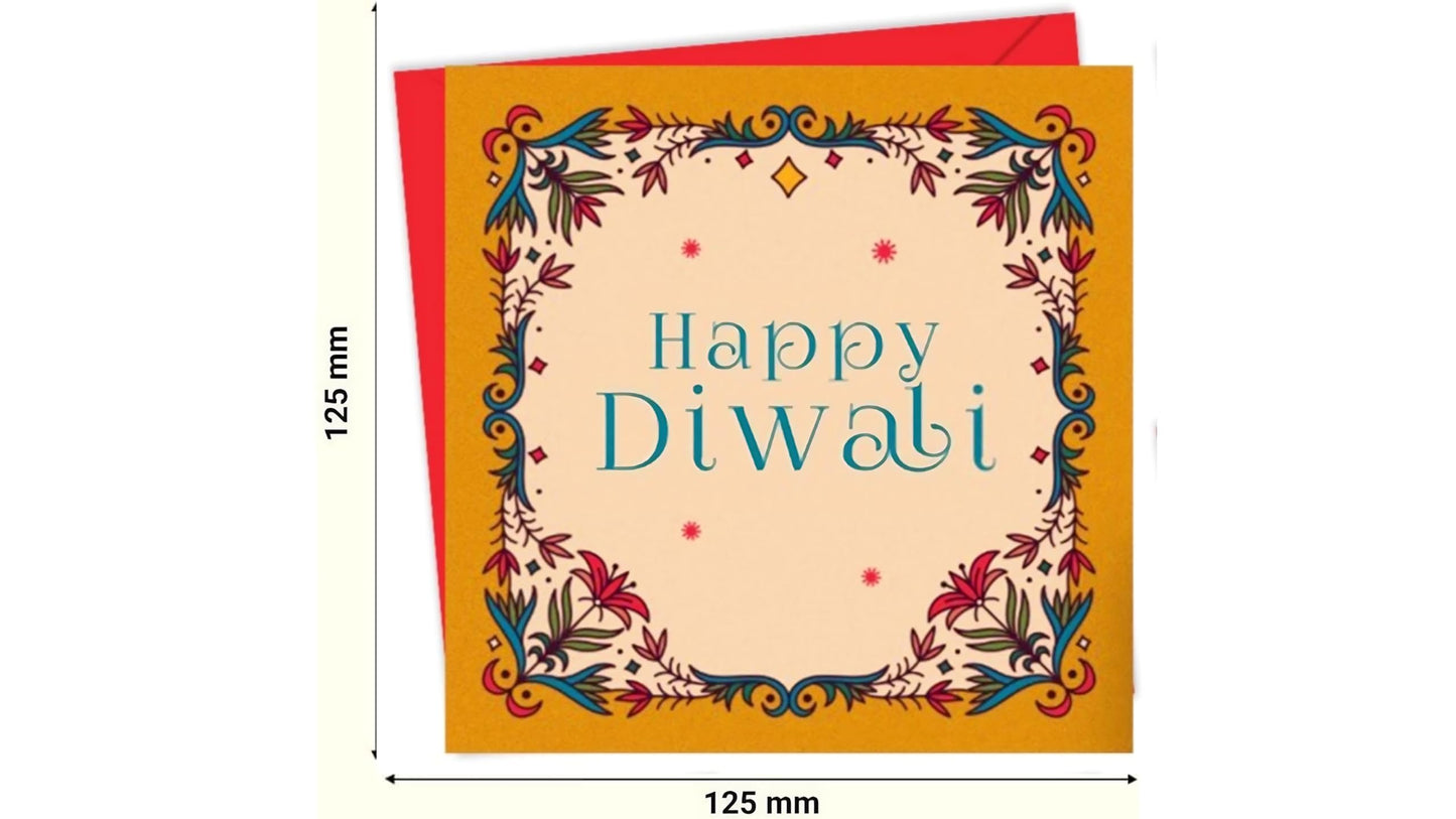 Giftinghouse Premium Diwali Cards Multipack with Envelopes - 8/12 Pcs of Happy Diwali Cards – Eco-Friendly, Luxury Greeting Cards with Red Envelopes for decorations, family, friends