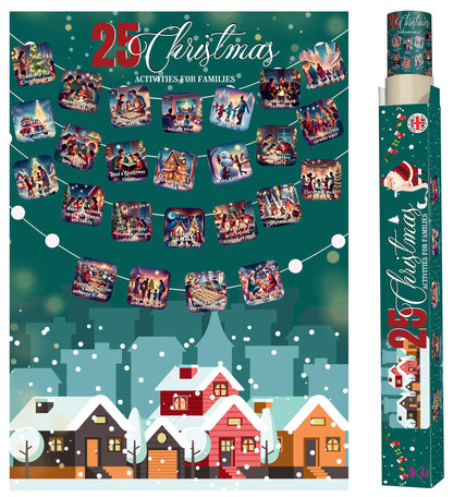 25 Christmas Activities for Families - A2 Size Christmas Scratch Off Poster - Perfect Christmas Eve Activities to Do Together with Family - Best Family Christmas Gifts for All Ages - Made in the UK
