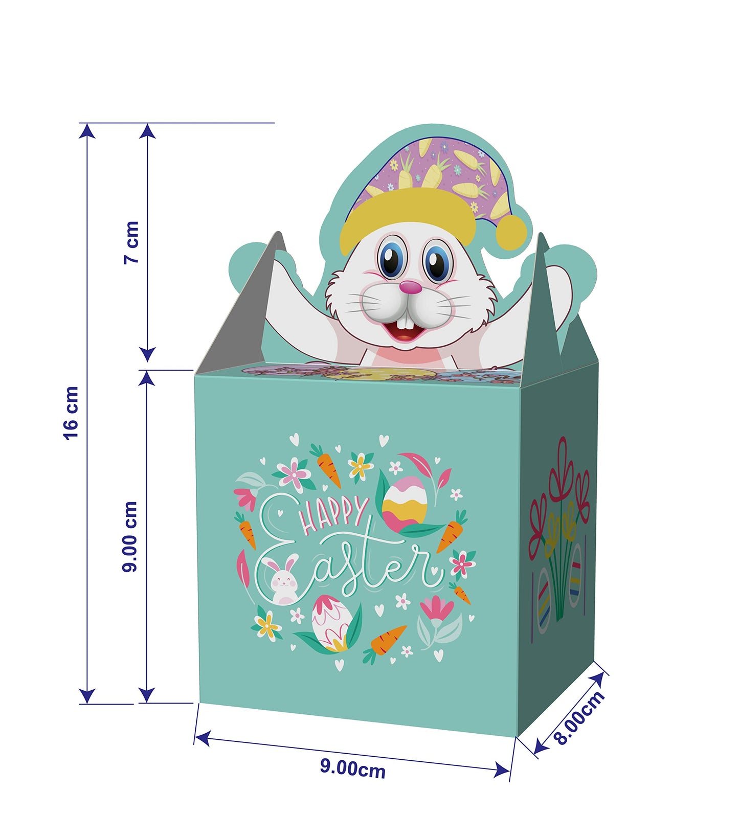 Giftinghouse Easter empty boxes 12/24/50 treat boxes - Easter party boxes - sweet boxes for Easter decorations - Rabbit Shape Candy Goody Cookie box - Kids Party Food Box