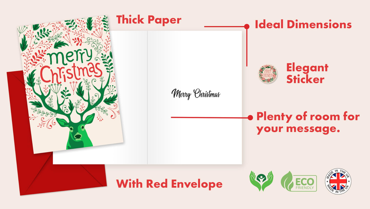 Charity Christmas Cards 2024 - Xmas Cards Pack of 24/48 Vintage Christmas Cards - Christmas Cards Multipack for family members and friends - MADE IN UK (24 CARDS)