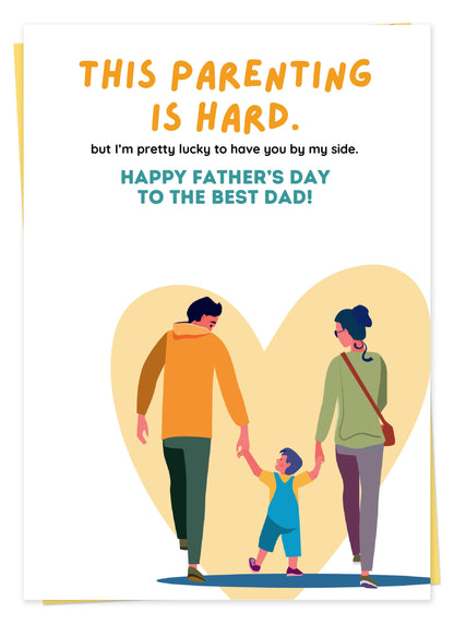 Giftinghouse Husband Fathers Day Card with Envelope, Happy Fathers Day Card From Wife - Fathers Day Card for Husband with the Message 'To The Best Dad!' - Premium Father's Card.