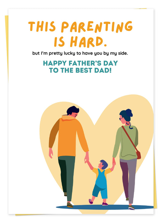 Giftinghouse Husband Fathers Day Card with Envelope, Happy Fathers Day Card From Wife - Fathers Day Card for Husband with the Message 'To The Best Dad!' - Premium Father's Card.