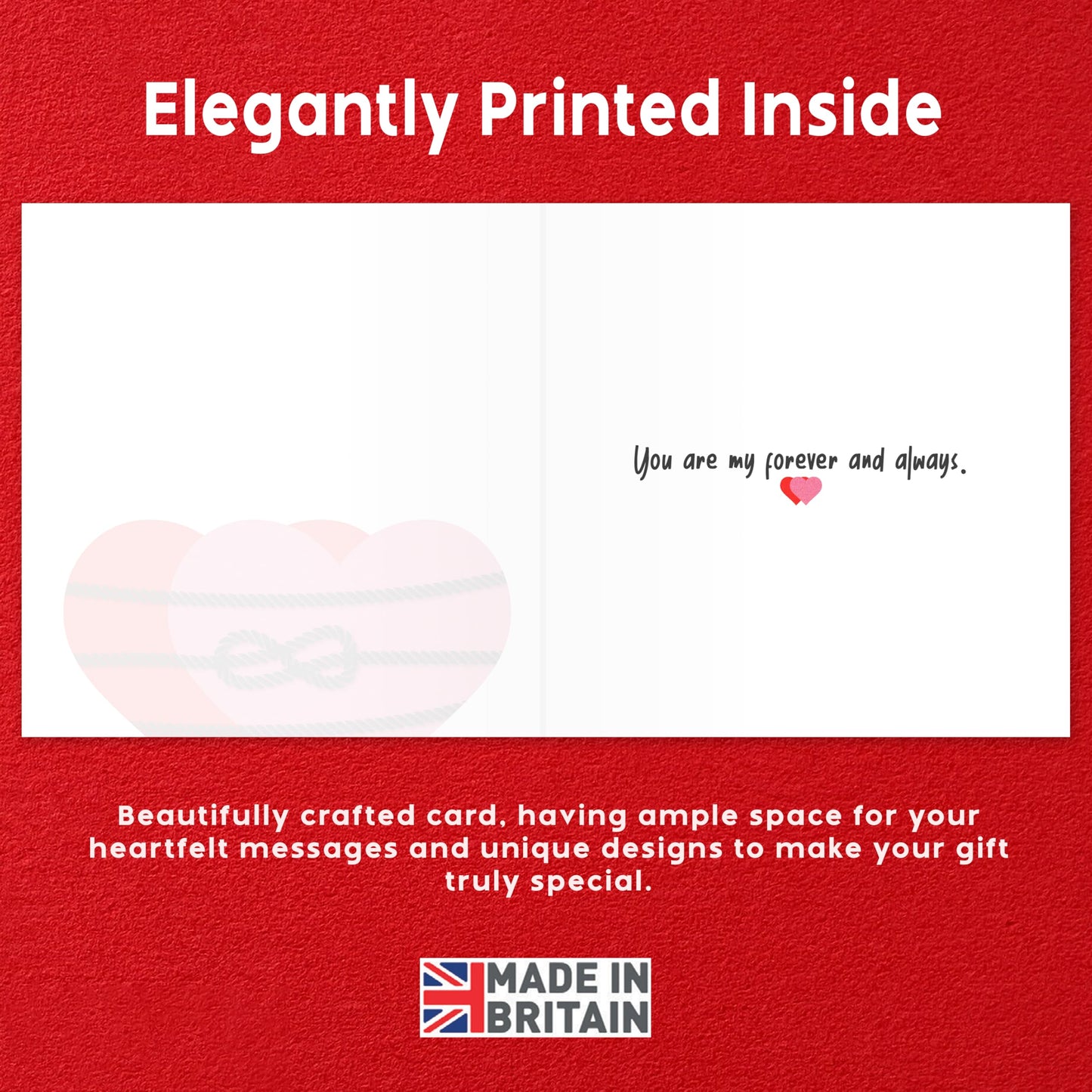 Funny Anniversary Card for Him/Her – "You Are Stuck with Me" – Eco-Friendly 150x150mm – Valentines Card for him, Valentines Card Wife, her, Husband, or Fiancé – Premium 350 GSM – Made in the UK