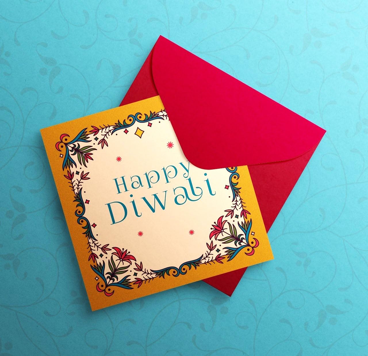 Giftinghouse Premium Diwali Cards Multipack with Envelopes - 8/12 Pcs of Happy Diwali Cards – Eco-Friendly, Luxury Greeting Cards with Red Envelopes for decorations, family, friends